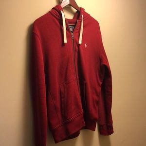 Polo Ralph Lauren red FULL zip hoodie